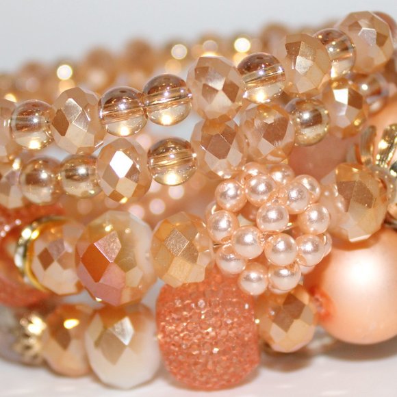 Golden Peach Memory / Wrap Bracelet - Picture 1 of 4